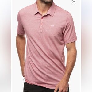 Travis Mathew Heather Red Classic Golf Polo Heater Business Casual Size Small